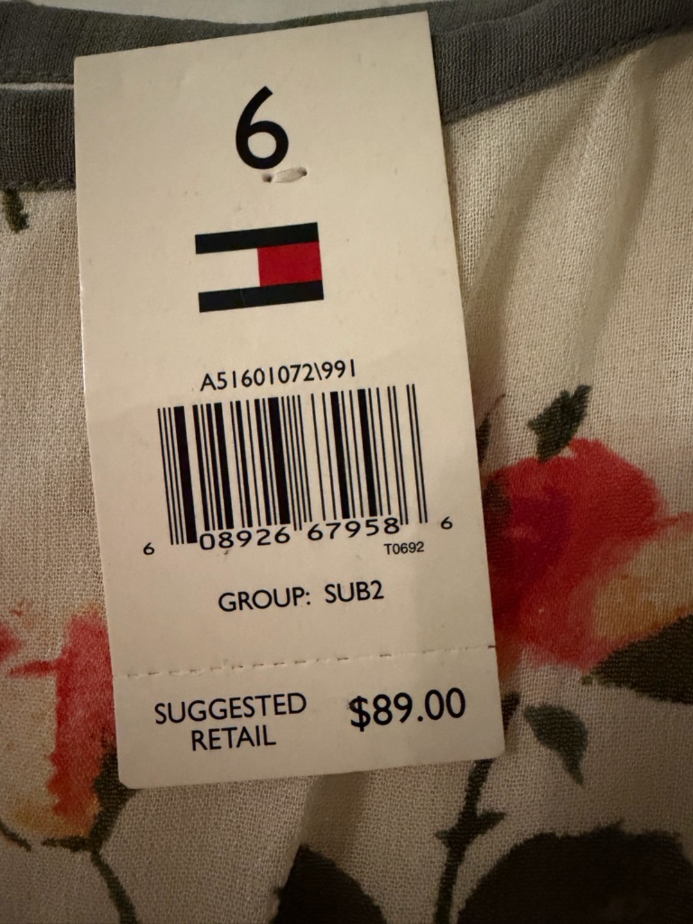 NWT Tommy Hilfiger Tiered Floral Ruffle Mini Skirt - Pink & Cream Sz6 - Picture 6 of 6